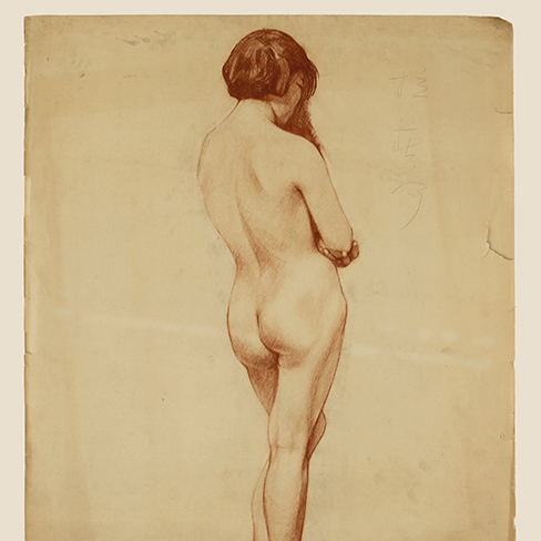 Standing nude woman
